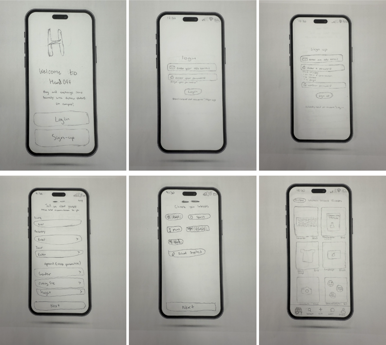 Handoff Lo-Fi Wireframes